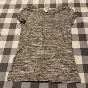 Justice Heather Gray Tee Shirt Girls Size 6 Short Sleeves Cotton Blend